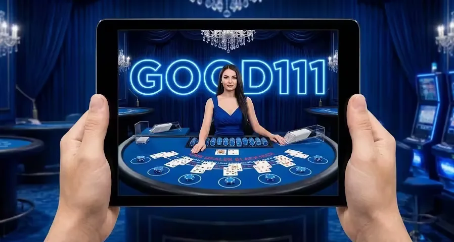 Stylish woman in glittering outfit and bold makeup surrounded by golden tokens and shining roulette — luxury vibe created specially for Bangladeshi GOOD111 members